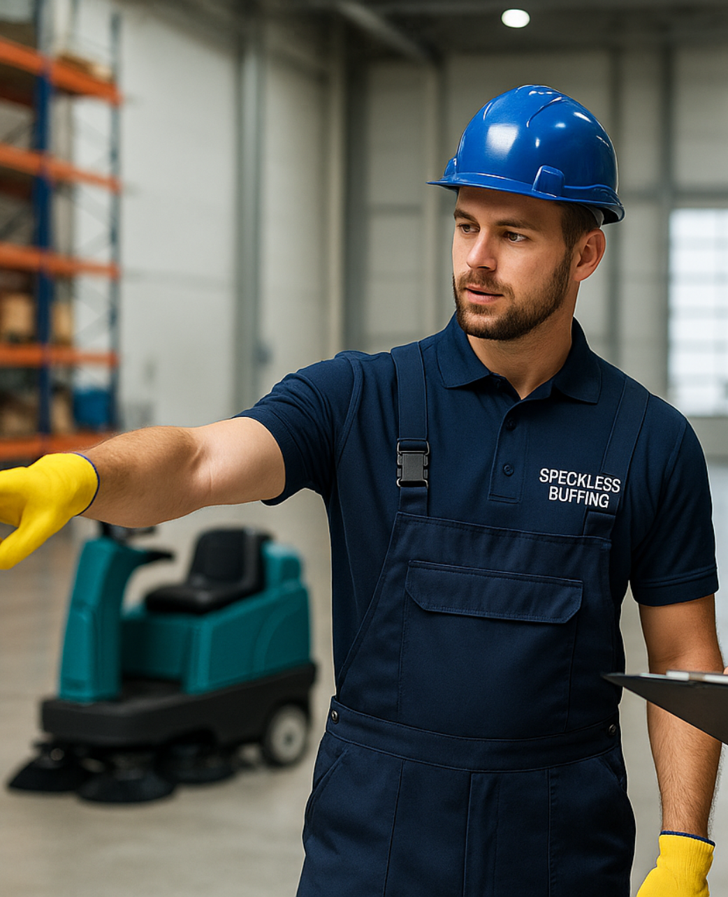 Speckless crew on site with floor machines